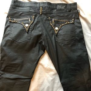 Size 38 robins black W/ gold pocket studs